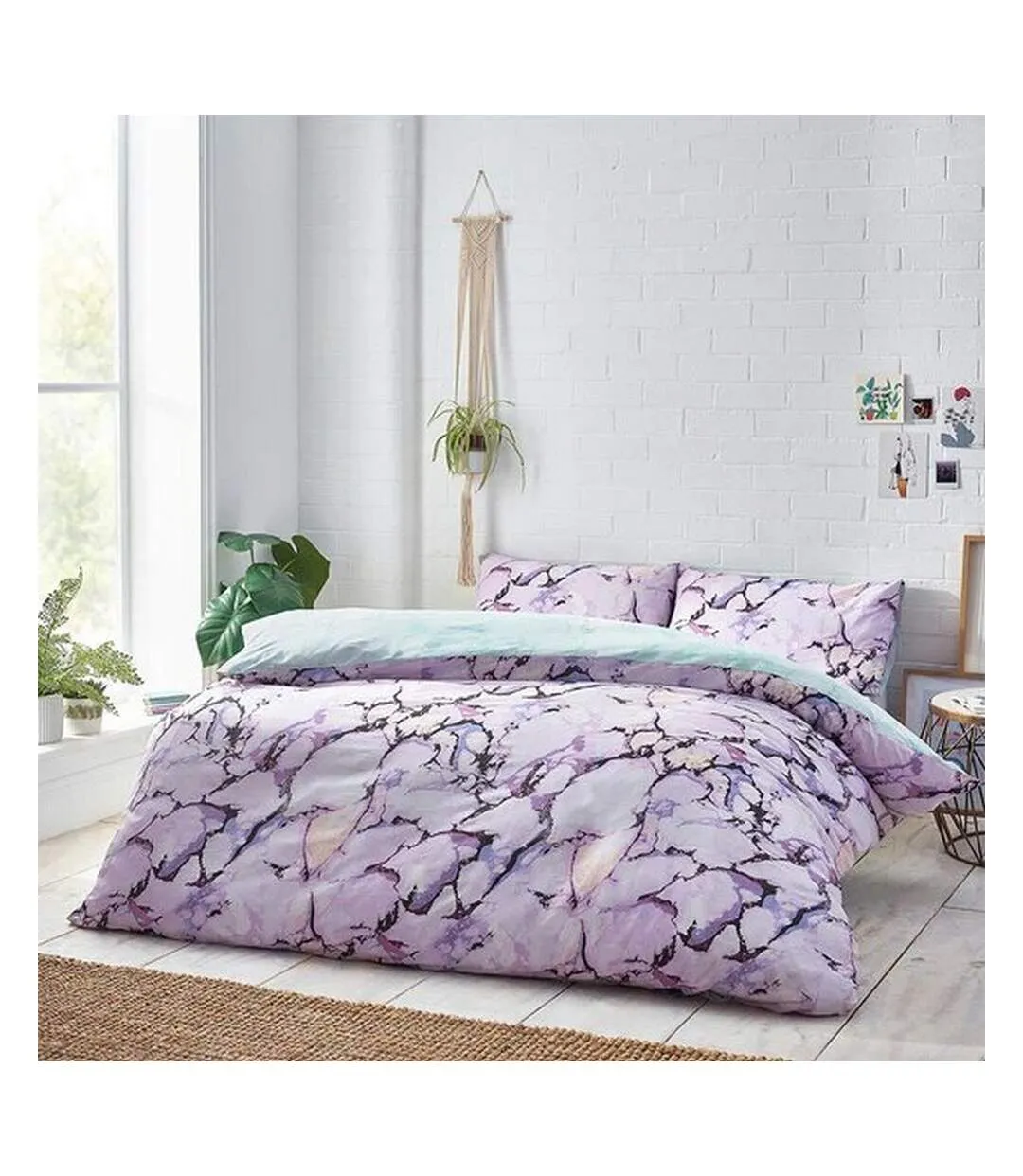 Marble duvet cover set pastel purple Style Lab