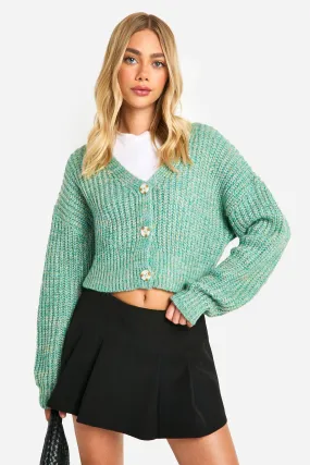 Marl Knitted Button Cardigan