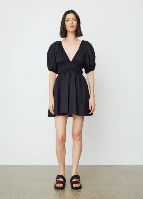 Matteau -  Shirred Plunge Mini Dress - Dress