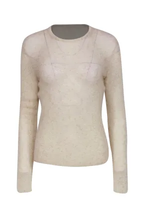 Max Mara - Beige & Gold Metallic Light Knit Sweater Sz S