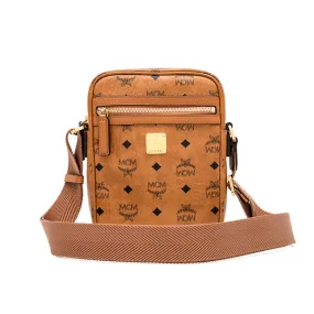 MCM Klara Visetos Crossbody Bag Cognac  Mini