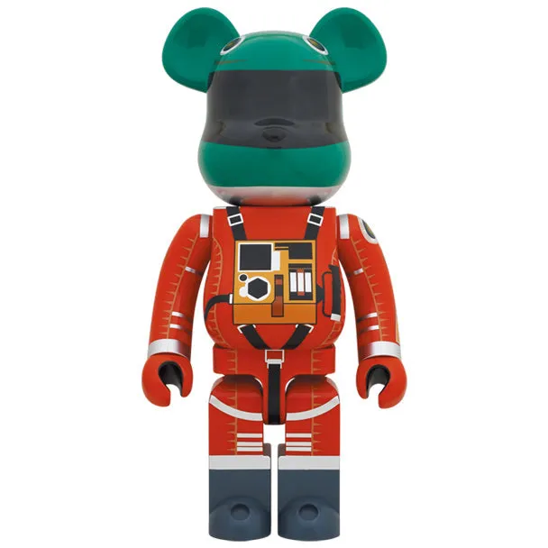 Medicom Japan 2001: A Space Odyssey Green Helmet Orange Space Suit 1000% Bearbrick