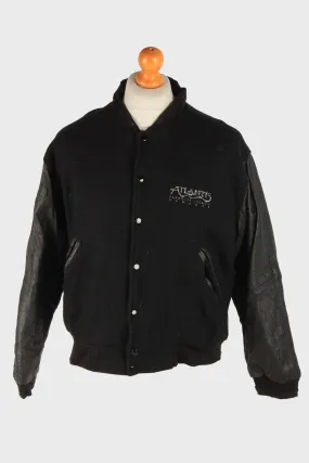 Mens Baseball Jacket College Varsity Vintage Size S Black C2972 - Pepper Tree London