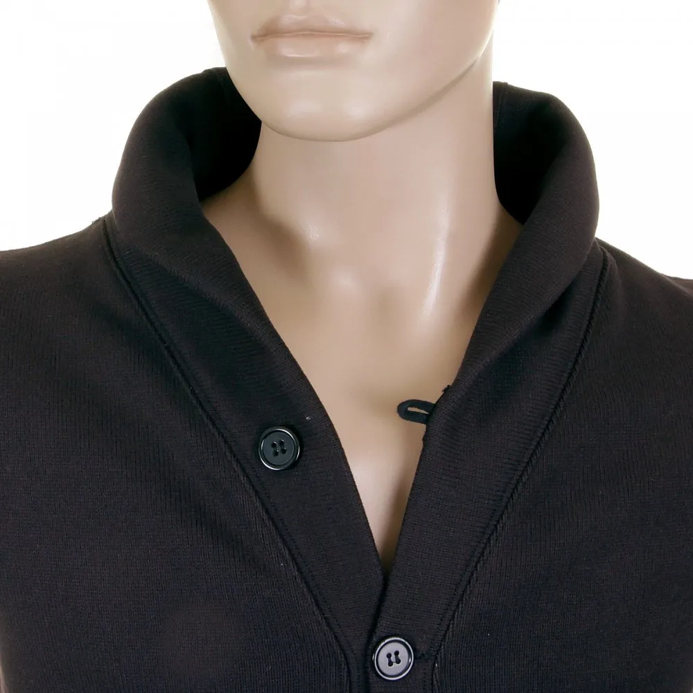 Mens Heavy Gauge Button up Regular Fit Jacket with Black Collar