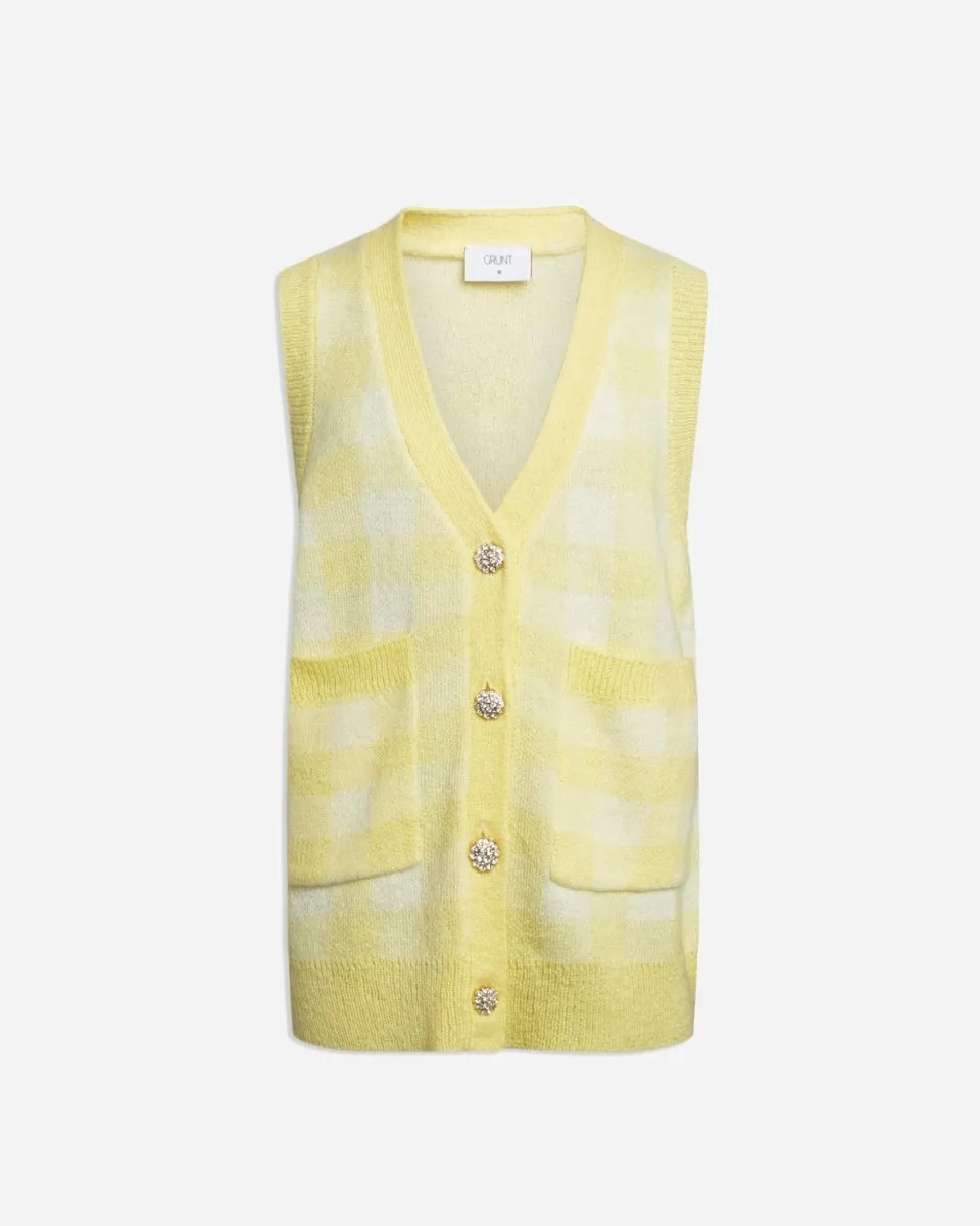 Mia Knit Vest - Yellow