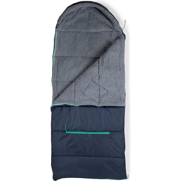 Mimish Sleep 'N' Pack Big Kids Sleeping Bag, Navy/Grey