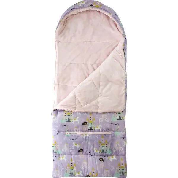 Mimish Sleep-N-Pack Packable Sleeping Bag, Little Kid 3-6 yrs - Princesses