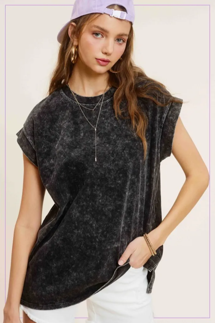 Mineral Washed Sleeveless Top