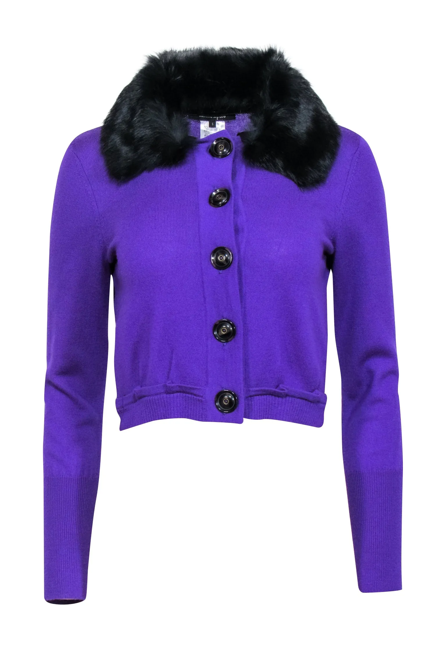 Nanette Lepore - Purple Wool Sweater w/ Fur Collar Sz S