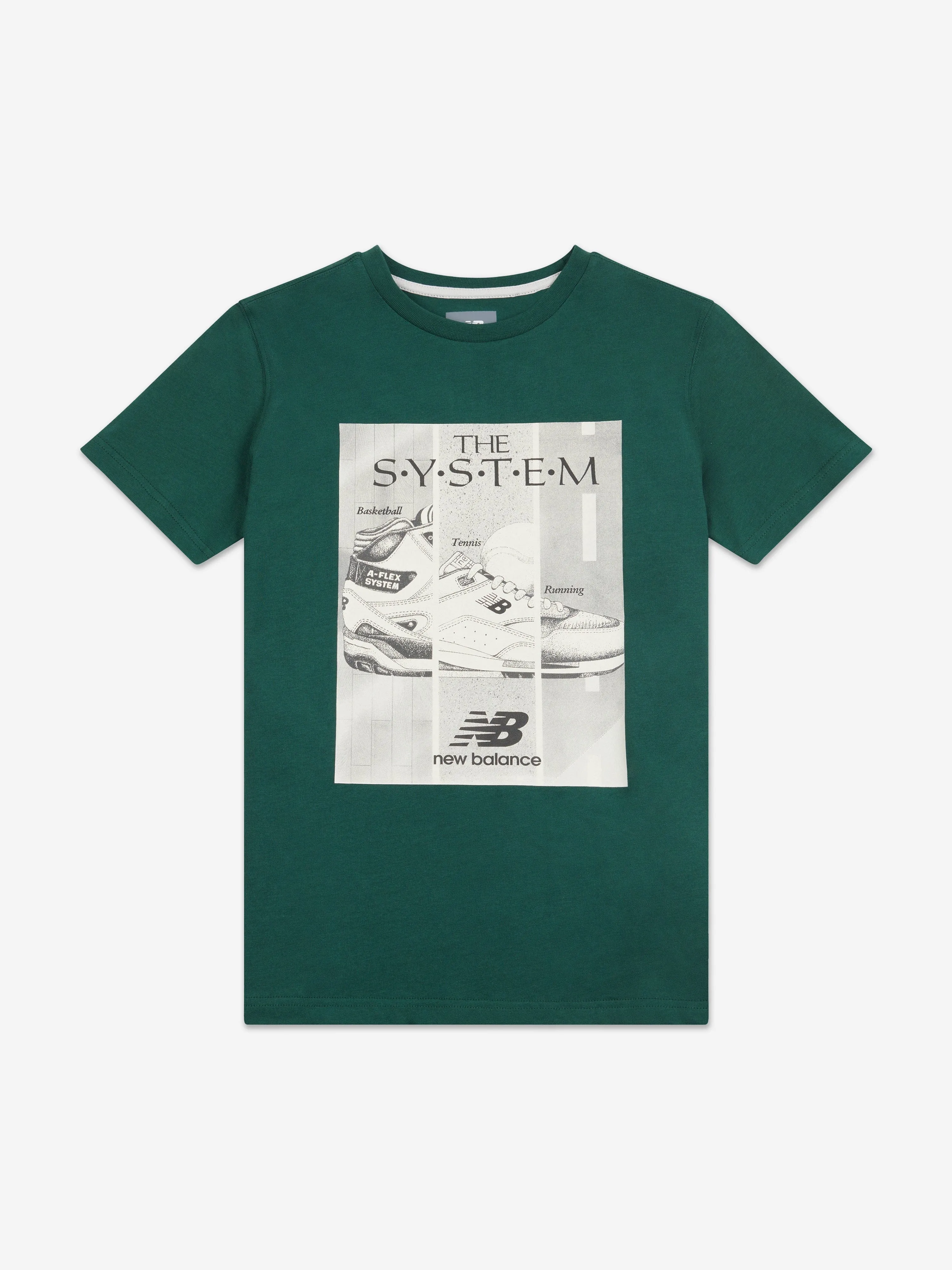 New Balance Boys The System Graphic T-Shirt in Green