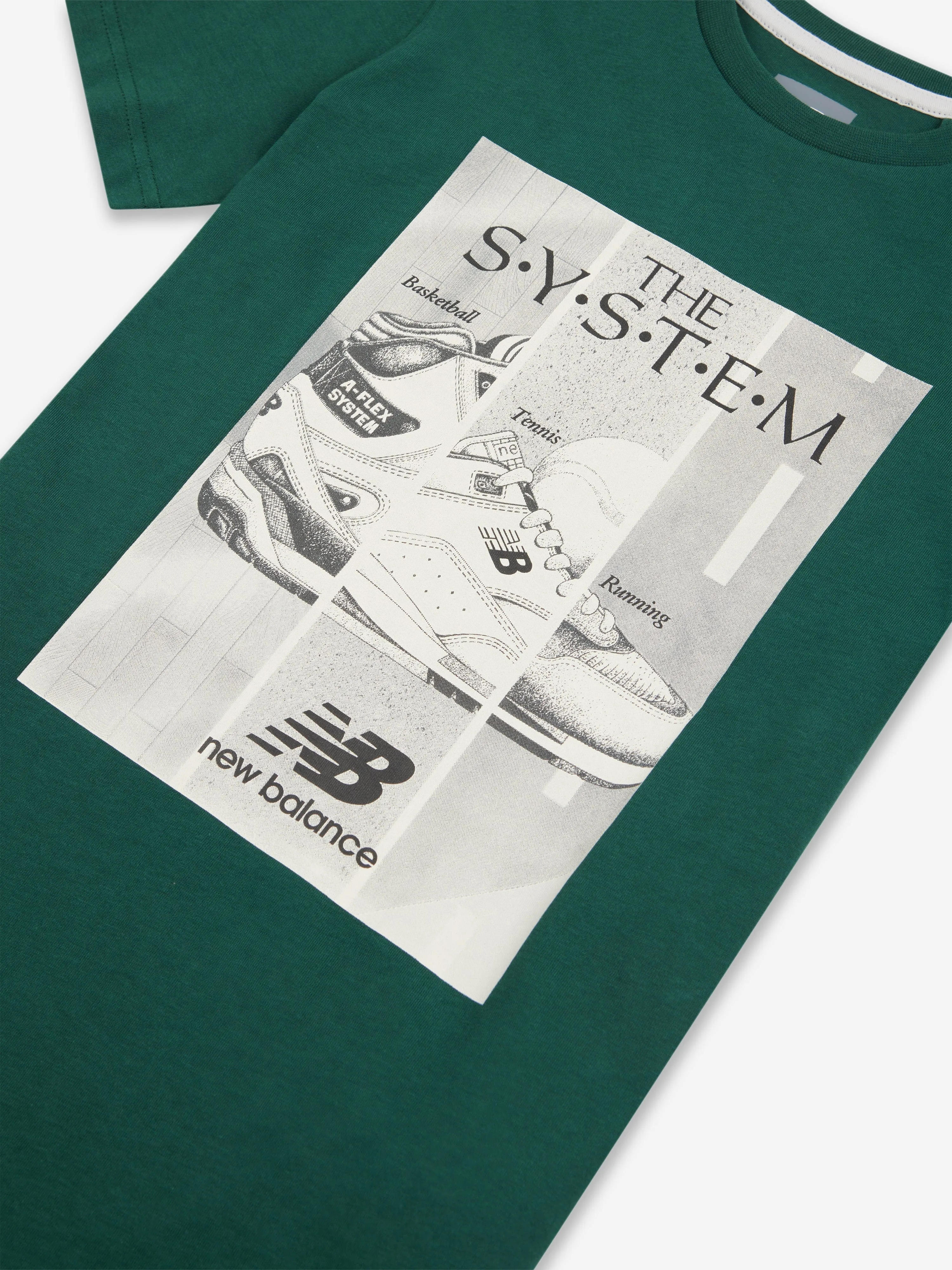 New Balance Boys The System Graphic T-Shirt in Green