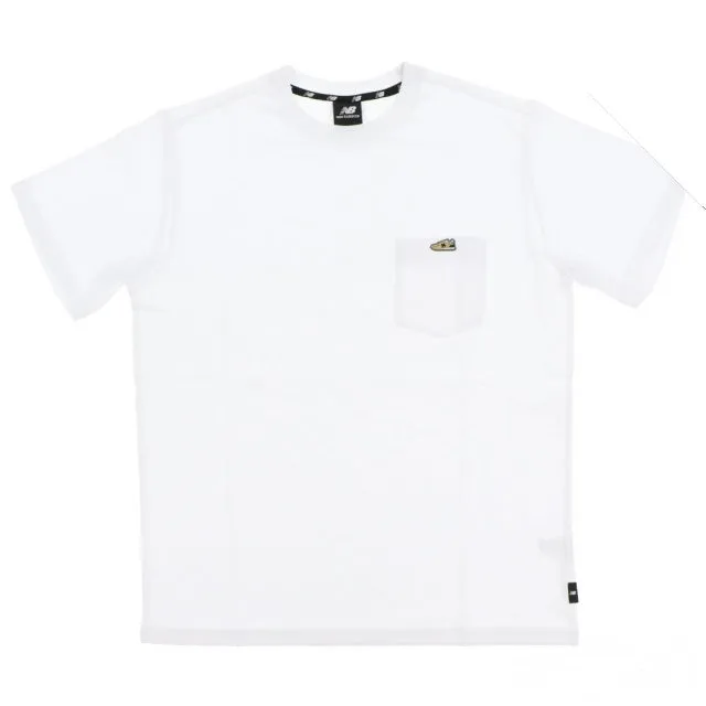 NEW BALANCE SHOE PATCH POCKET TEE WHITE MEN 0931-WT