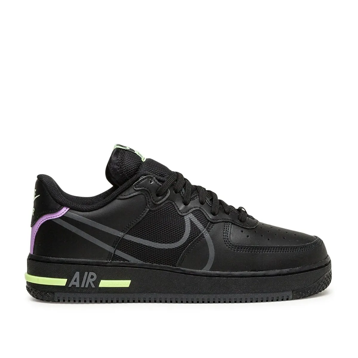 Nike Air Force 1 React (Black / Neon Green)