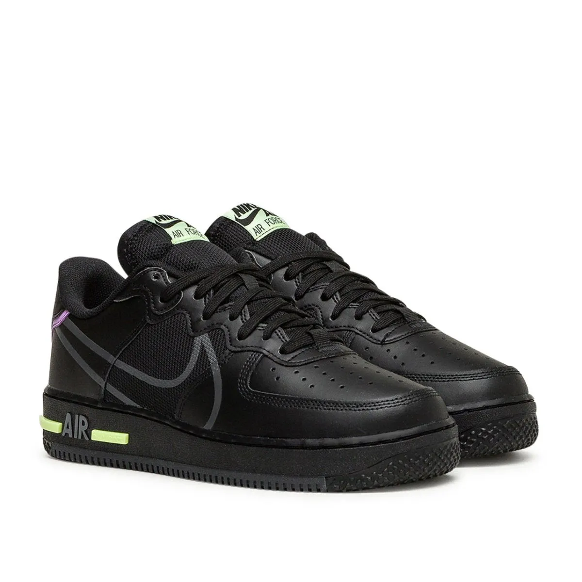 Nike Air Force 1 React (Black / Neon Green)