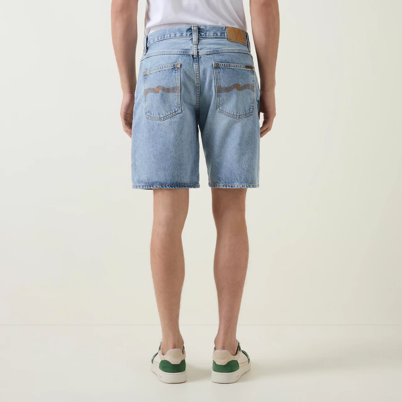 NUDIE JEANS The Sustainable Edit Seth Wide-Leg Denim Shorts - Seasalt