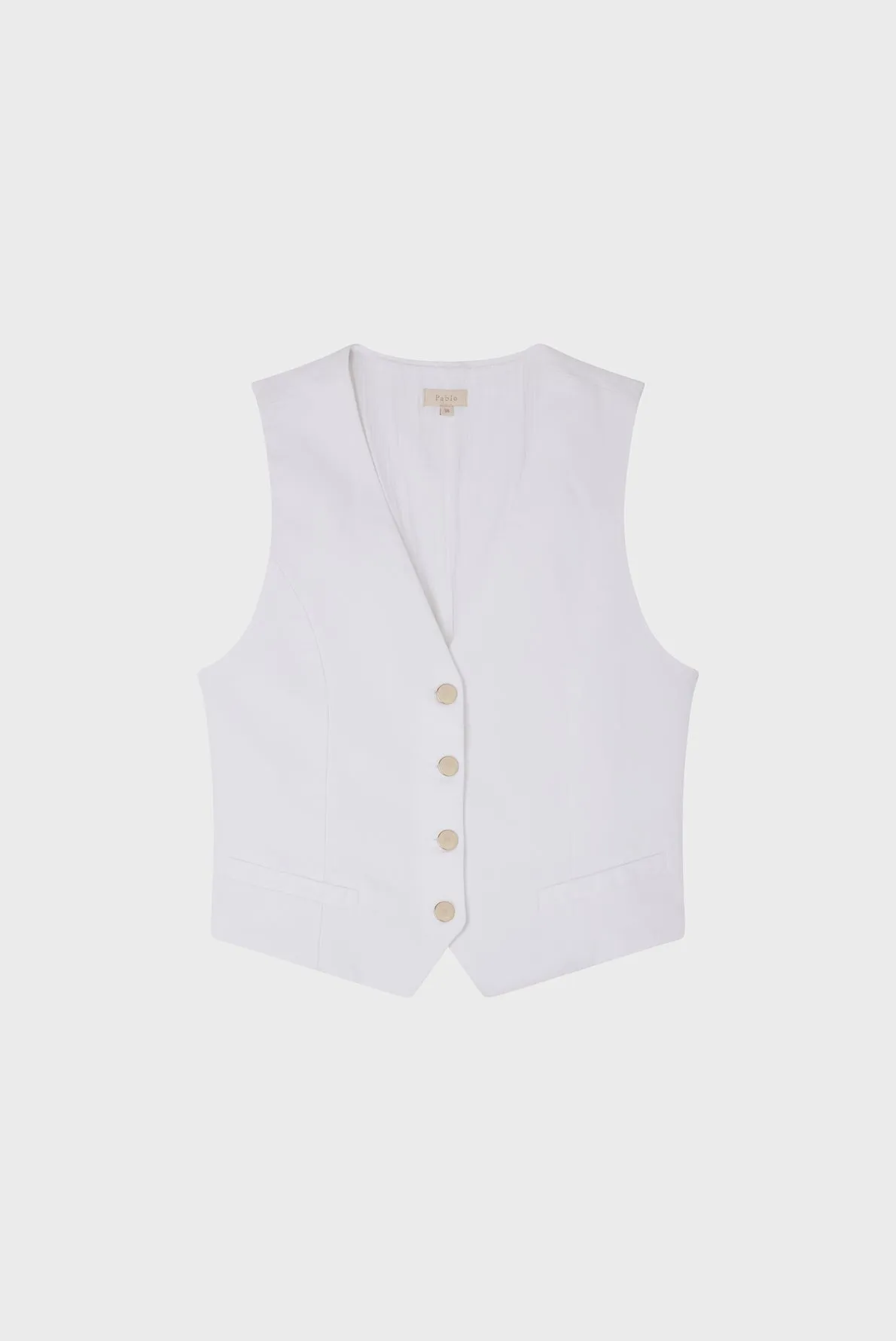 PabloBILLIE SLEEVELESS WHITE DENIM VEST