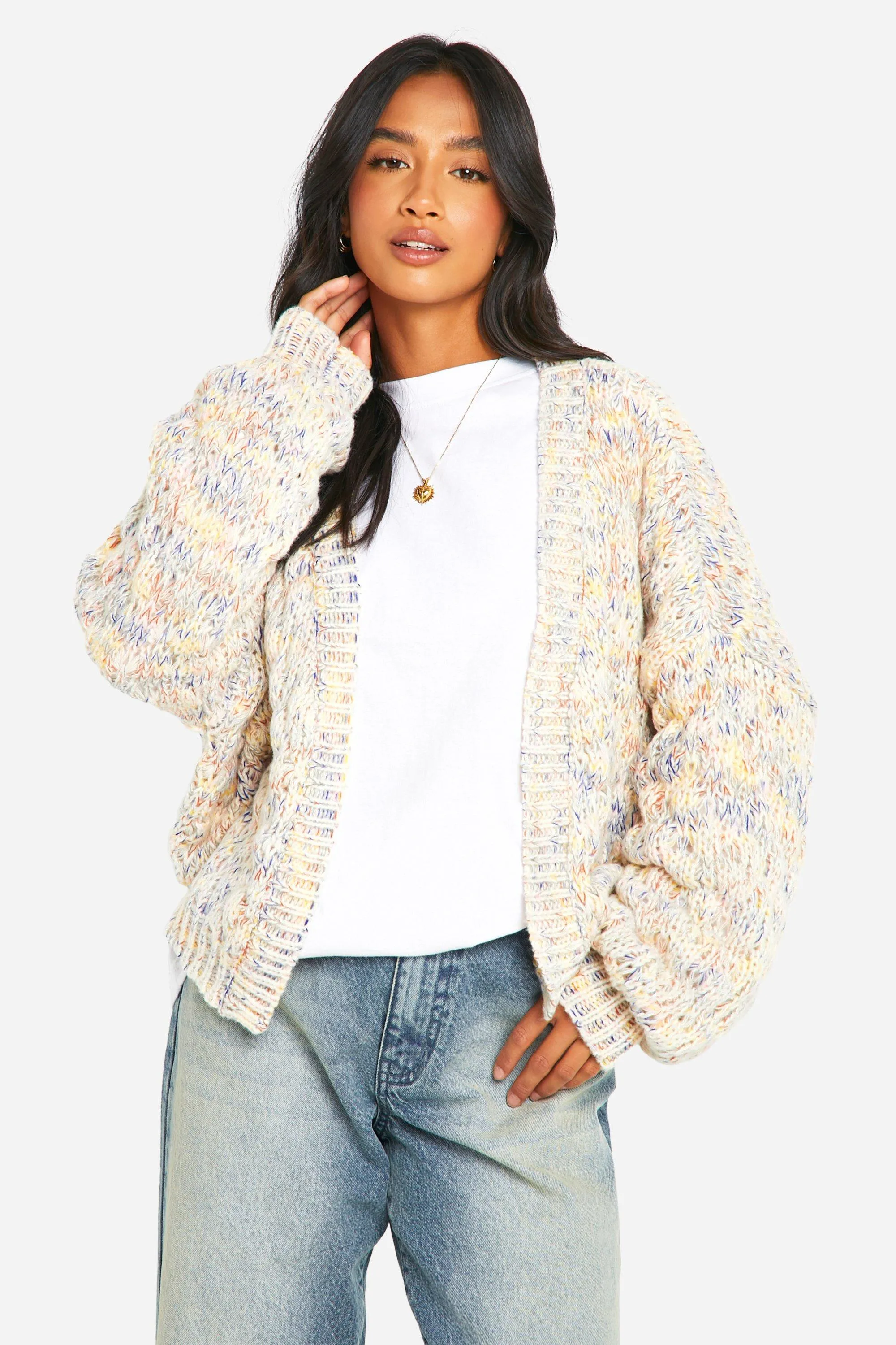 Petite Multi Bubble Knit Cardigan