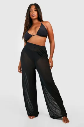 Plus Beach Mesh Wide Leg Pants