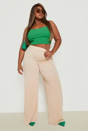 Plus Halter Maxi Top & Wide Leg Pants Two-Piece