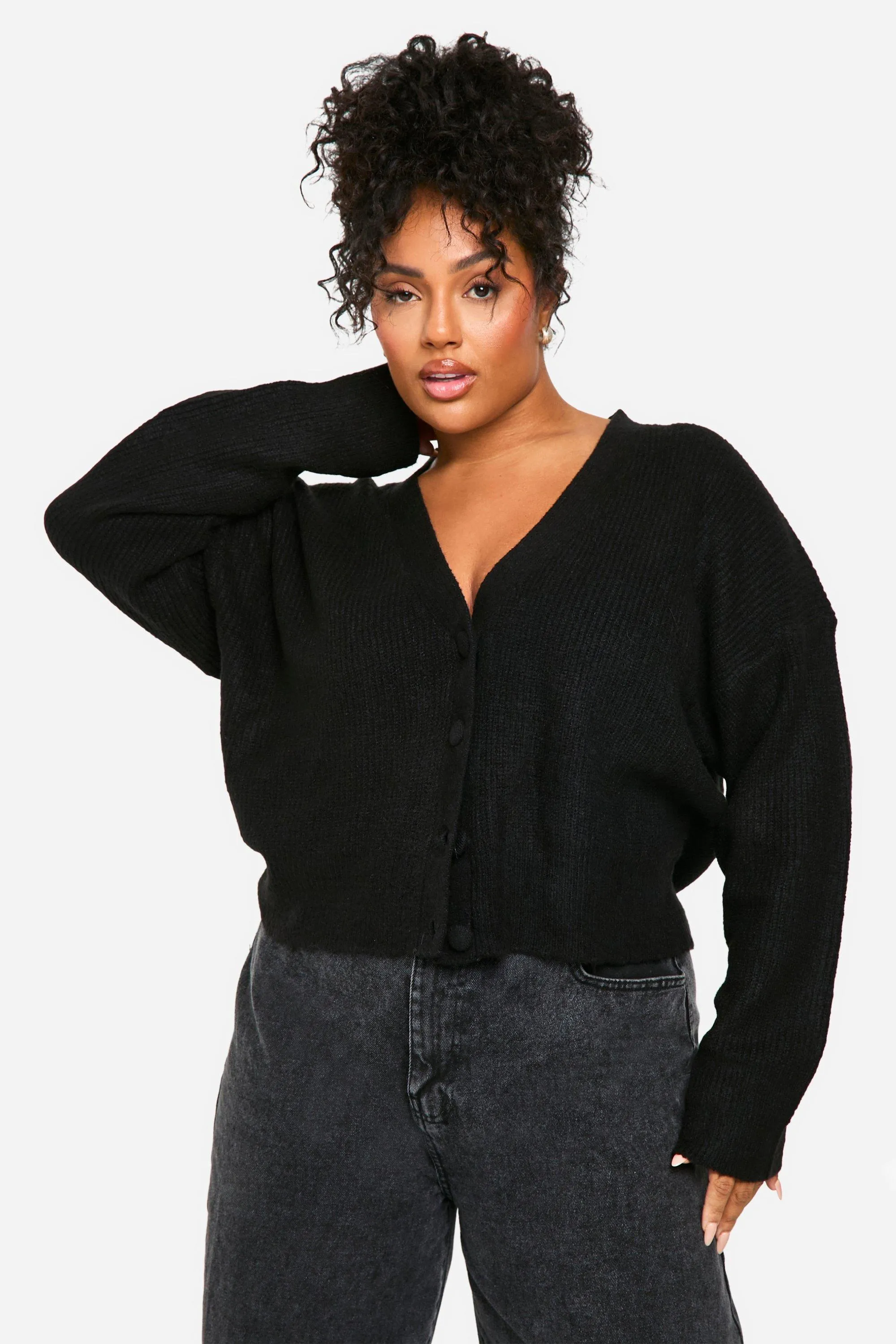 Plus Soft Knit Oversized Cardigan