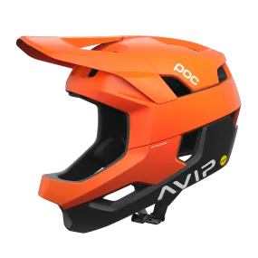 POC Otocon Race MIPS Full Face Helmet - Fluorescent Orange Avip-Uranium Black Matt