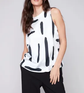 Printed Sleeveless Satin Top