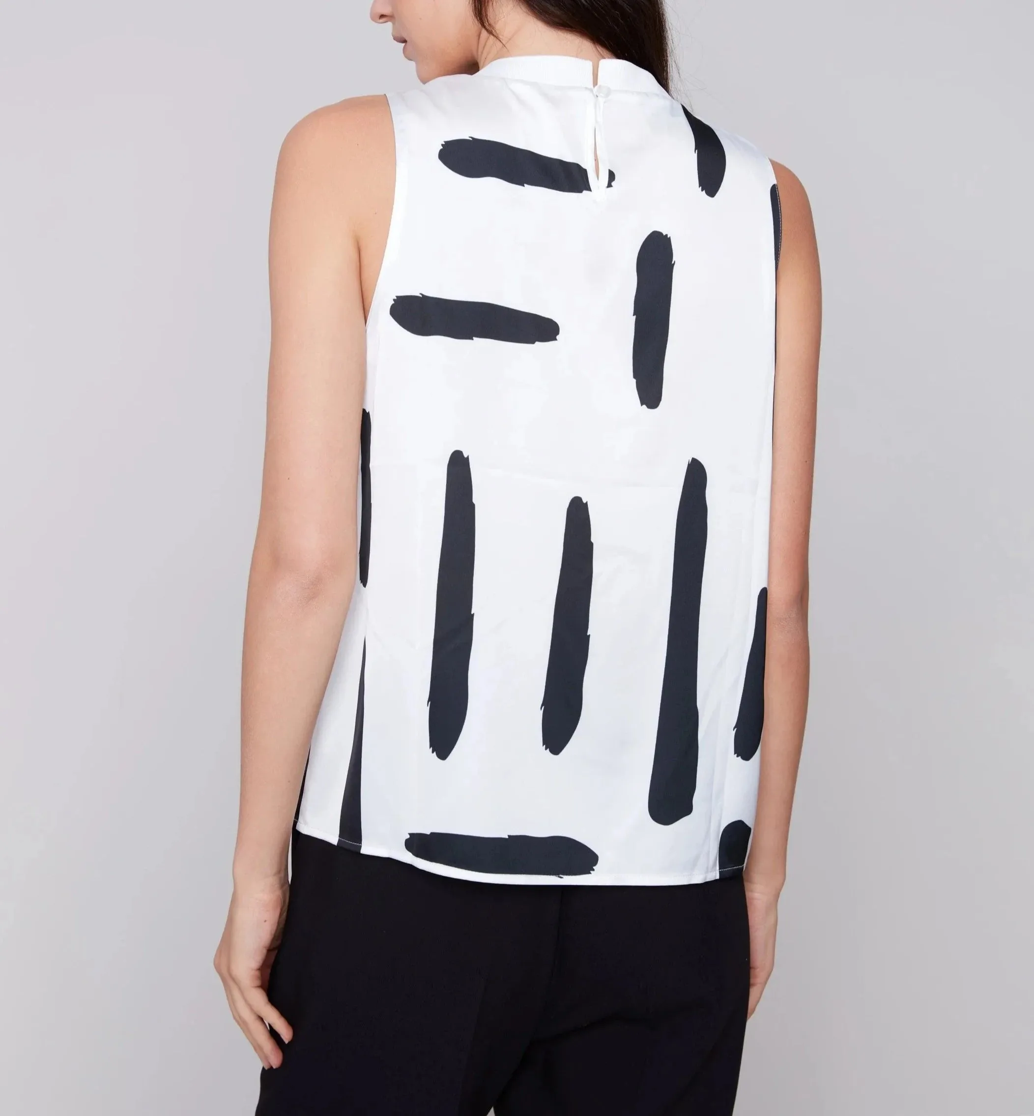 Printed Sleeveless Satin Top