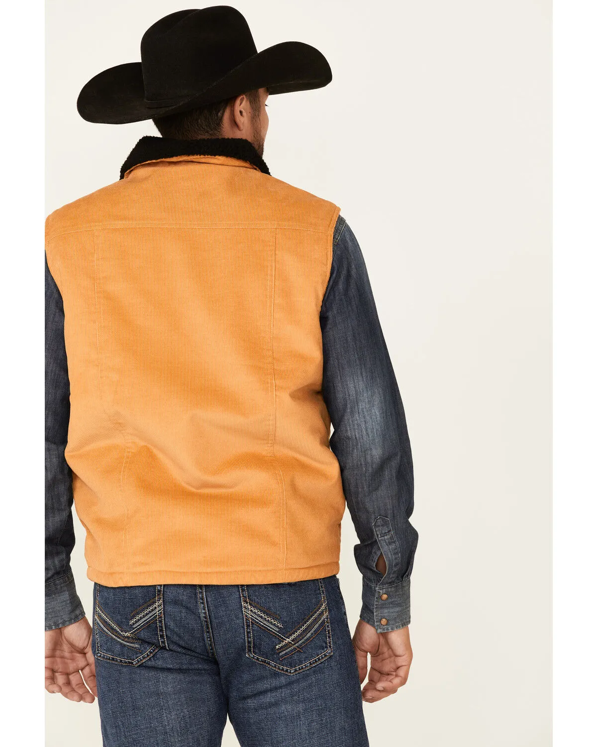 Product Name:  Cinch Men's Gold Sherpa-Lined Corduroy Zip-Front Vest