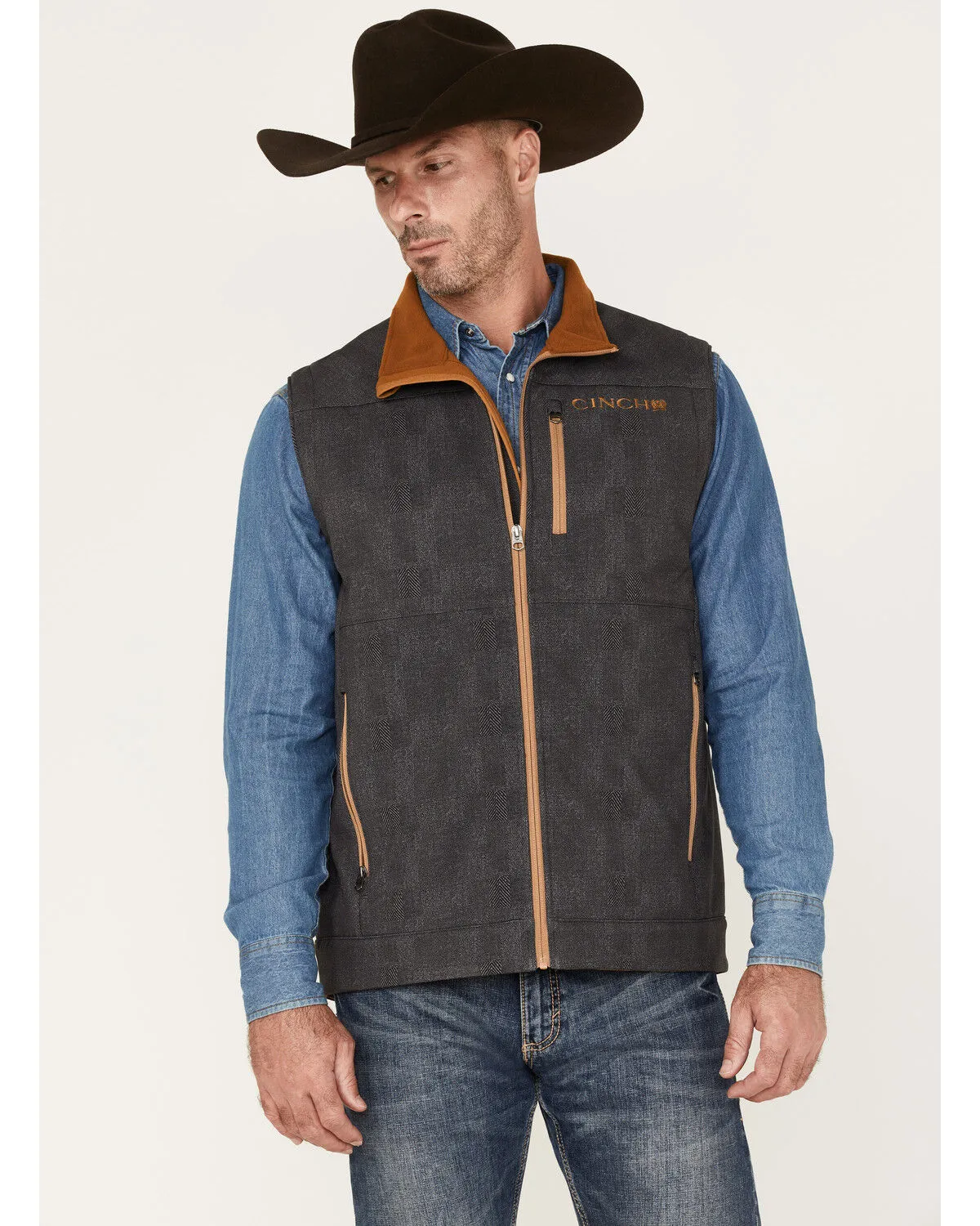 Product Name:  Cinch Men's Herringbone Concealed Carry Zip-Front Softshell Vest