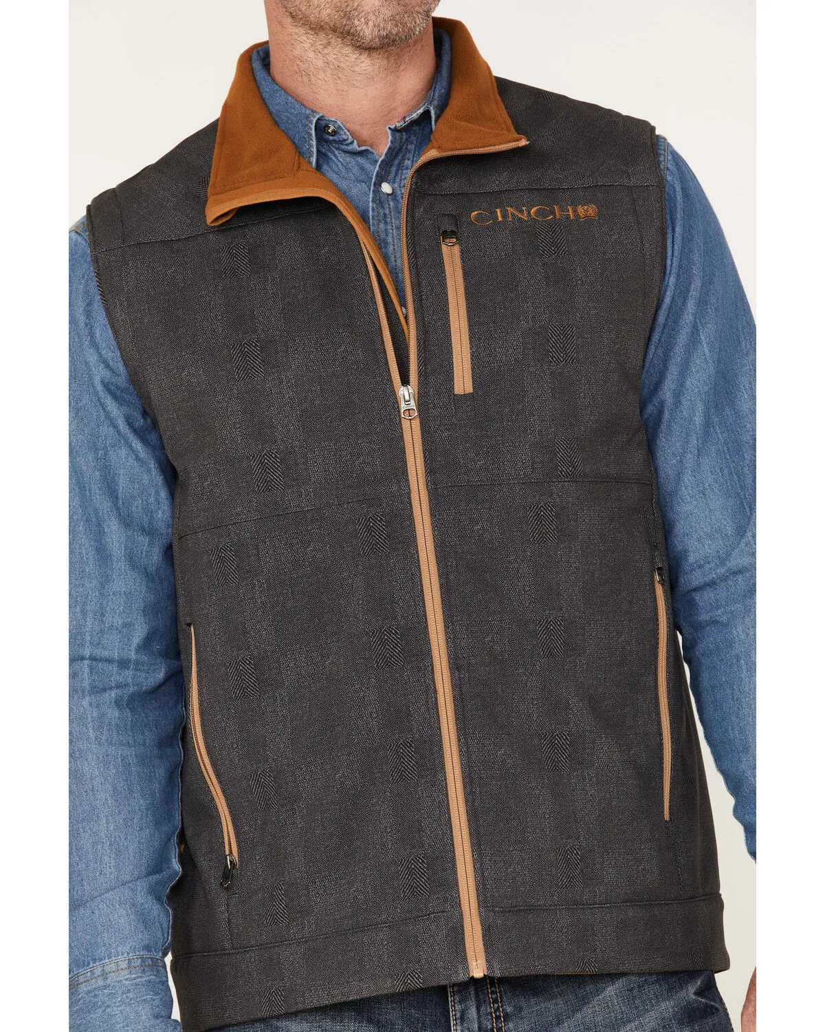 Product Name:  Cinch Men's Herringbone Concealed Carry Zip-Front Softshell Vest