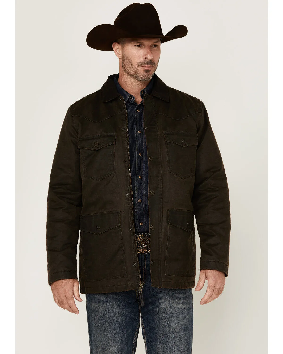 Product Name:  Cody James Men's Road Dust Washed Oil Skin Long Jacket