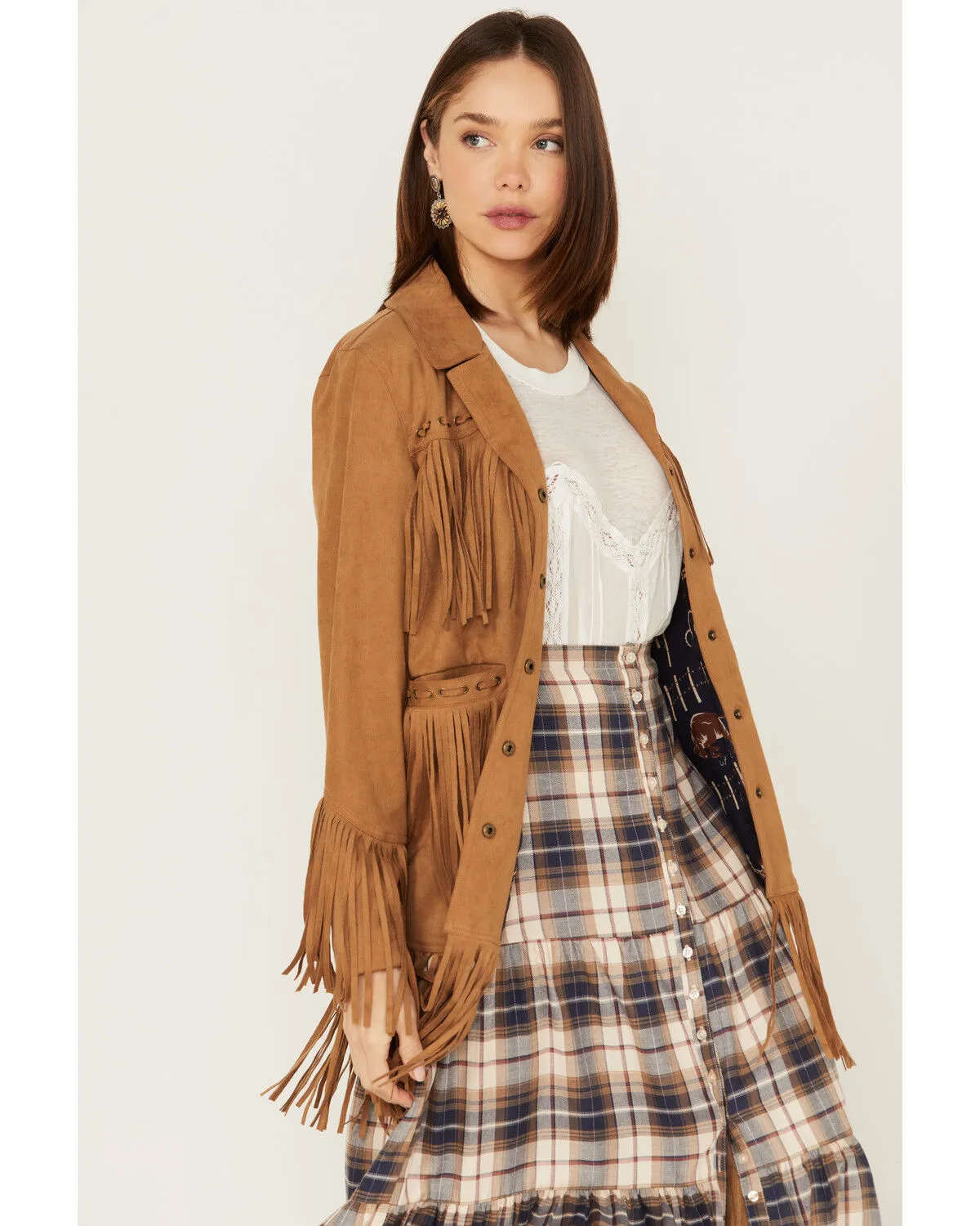 Product Name:  Powder River Outfitters Women's Suede Fringe Snap Jacket