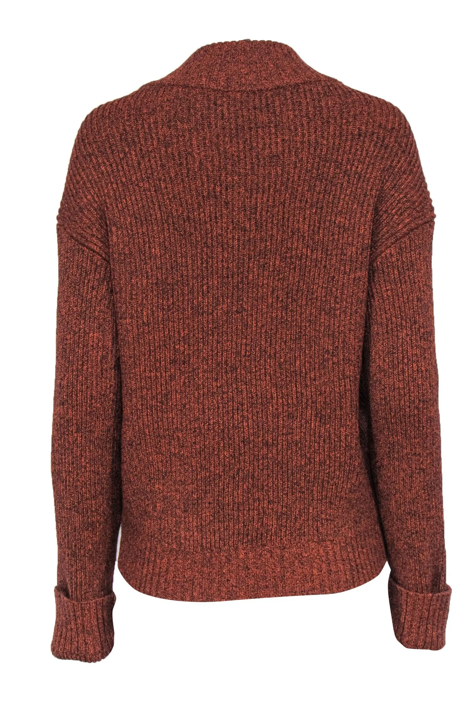 Proenza Schouler - Rust & Black Knit Pullover Wool Sweater w/ Cut Outs Sz L