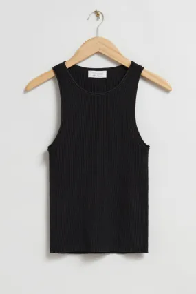 Racer-Back Vest Top - Round neck - Sleeveless - Black - Ladies | H&M GB