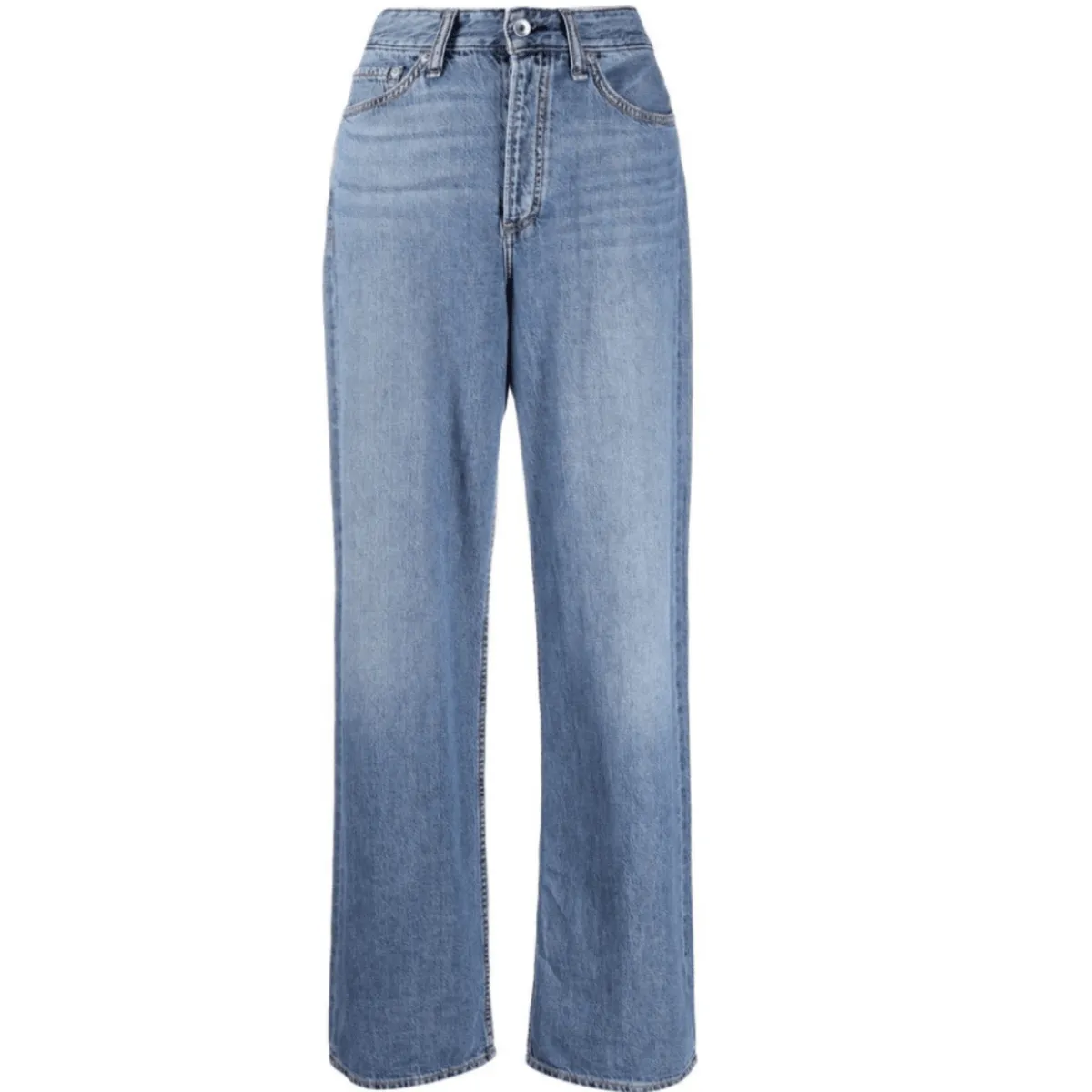 Rag & Bone Women's Logan Mid Tone Linen Jeans - Sky Blue