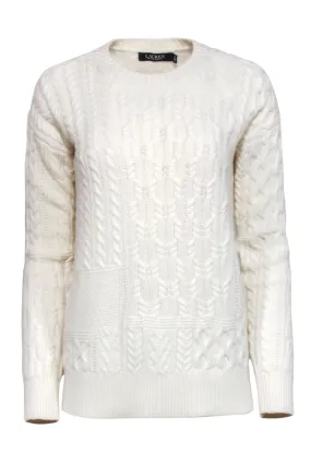 Ralph Lauren - Ivory Chunky Cable Knit Sweater Sz S