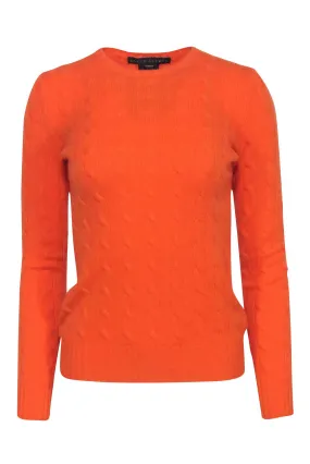 Ralph Lauren - Orange Cable nit Cashmere Sweater Sz S