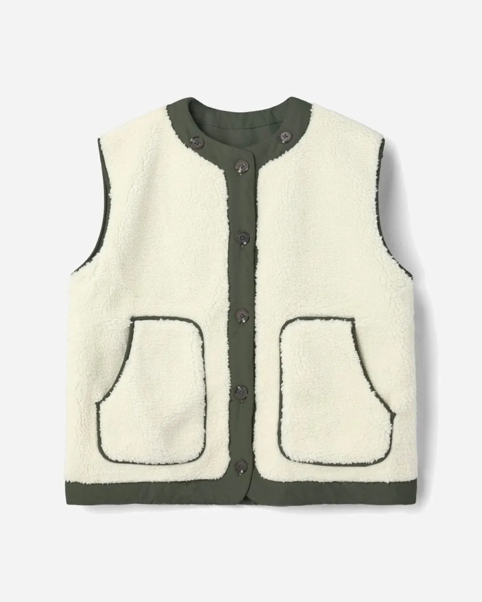 Ray Pile Vest - Beige