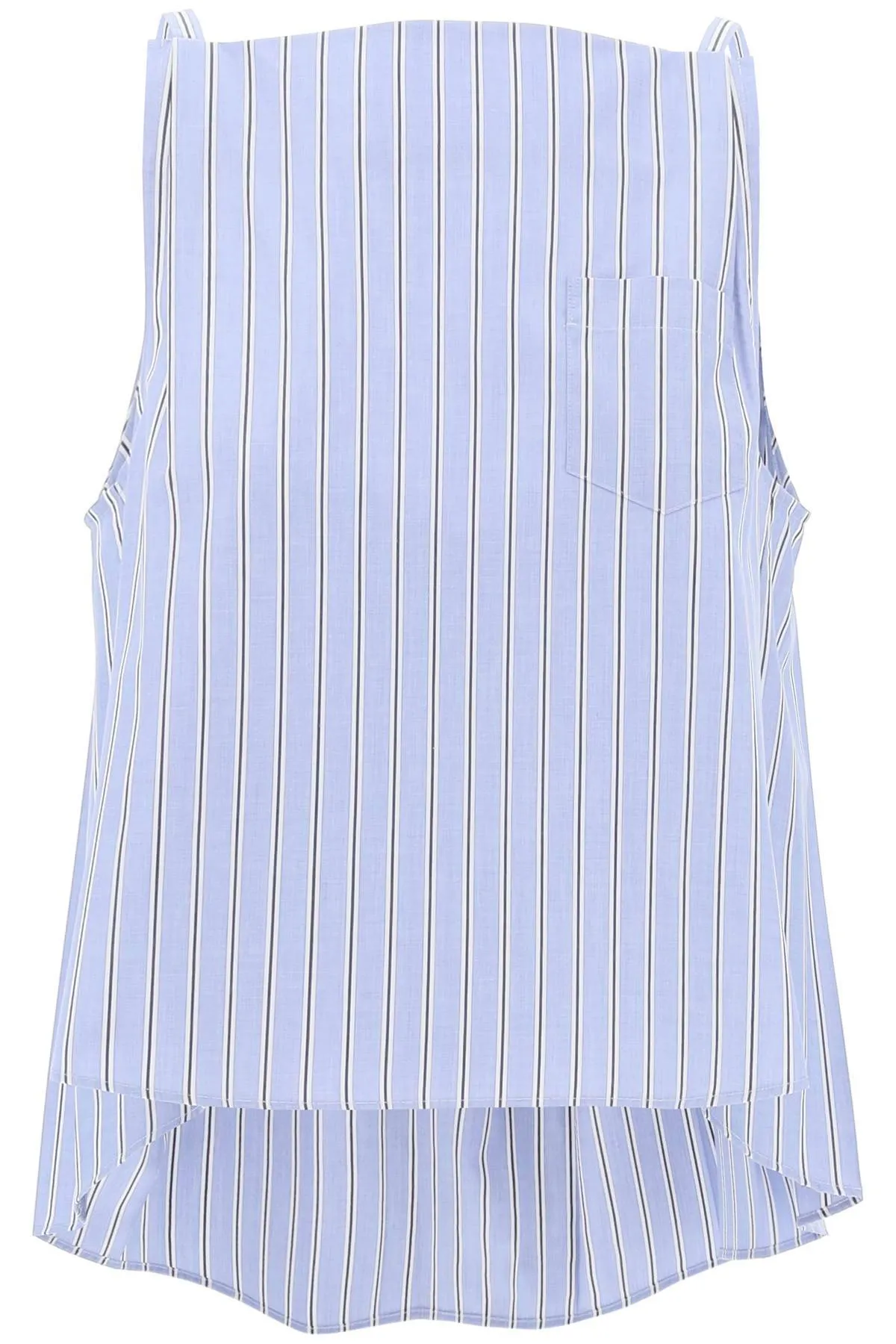 Sacai    Sacai Striped Sleeveless Top In Poplin