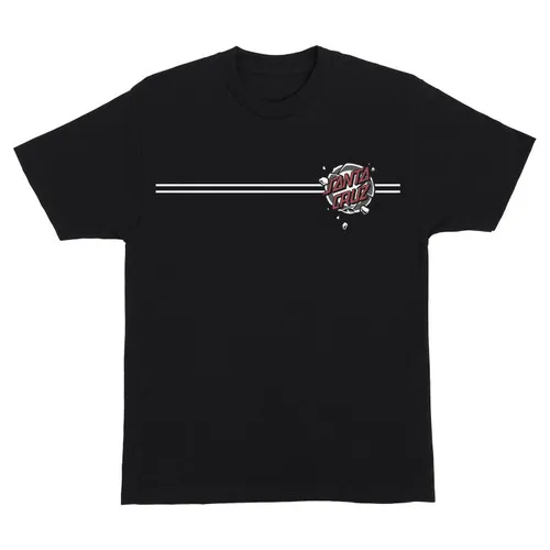 Santa Cruz Skateboards Shirt Roskopp Destruct Dot Stripes Black