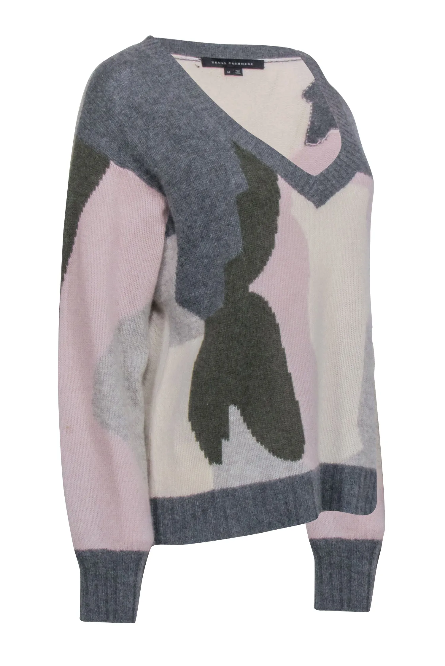 Skull Cashmere - Pink & Grey Skull Back Print Sweater Sz M