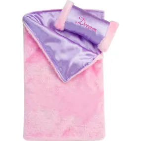 Sophia's by Teamson Kids 18 Doll, Satin/Fur Sleeping Bag & Pillow - Light Pink