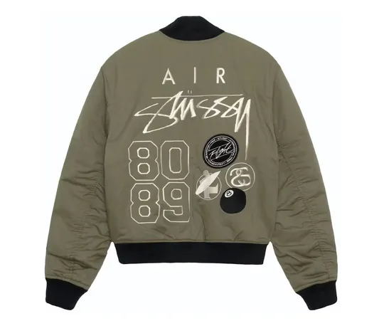 Stussy x Nike Reversible Varsity Jacket (Asia Sizing)Medium Olive/Bright Mandarin