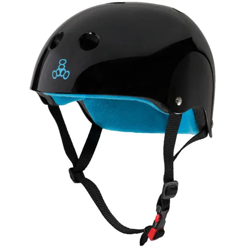 Triple 8 Skateboard Helmet Certified Sweatsaver Glossy Black Black Size XS/S