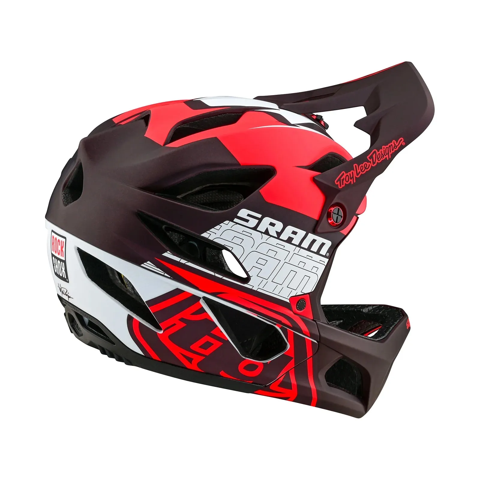 Troy Lee Designs Stage Full Face Helmet with MIPS - SRAM Vector - Red