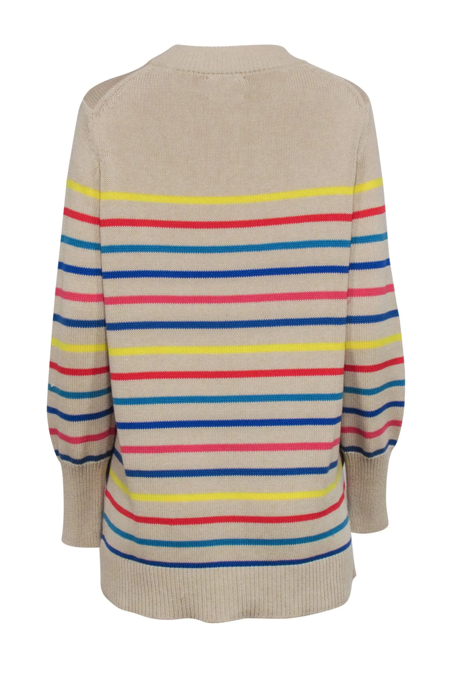 Tuckernuck - Beige w/ Multi Color Stripe Print Sweater Sz M