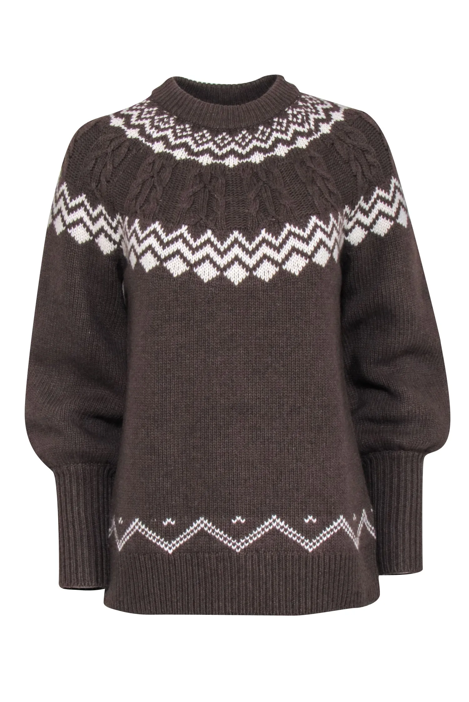 Tuckernuck - Brown & Cream Fair Isle Wren Sweater Sz XS