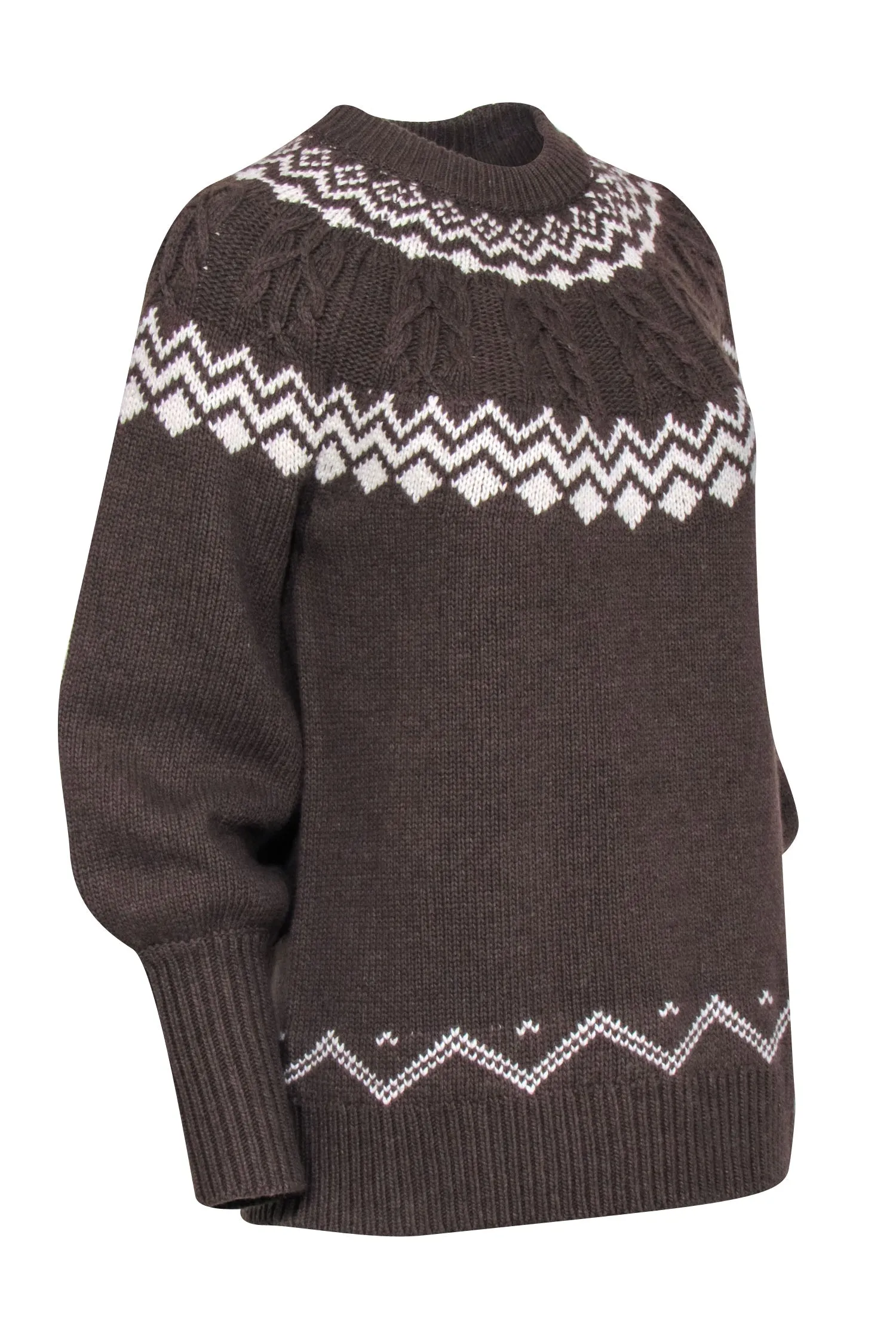 Tuckernuck - Brown & Cream Fair Isle Wren Sweater Sz XS