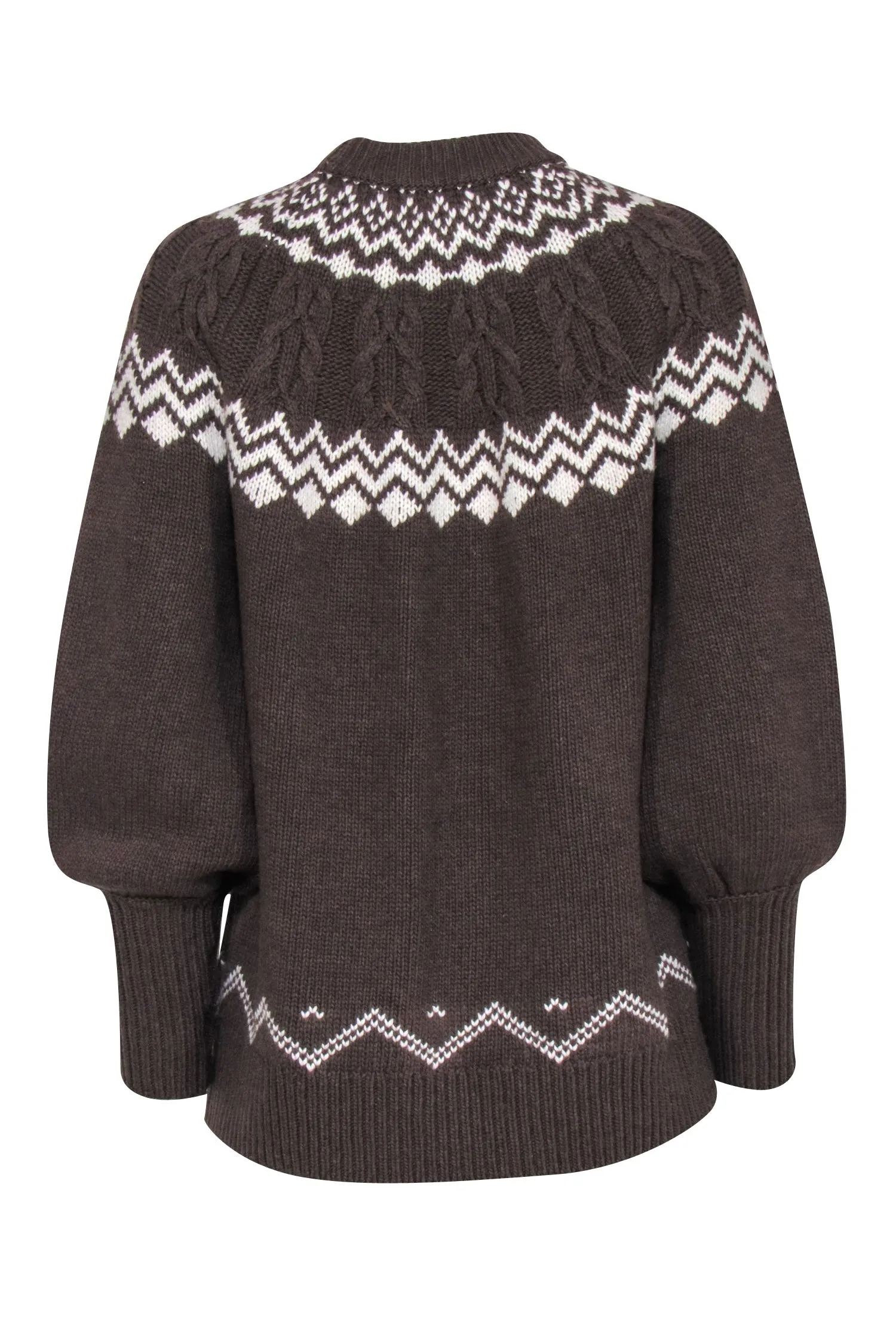 Tuckernuck - Brown & Cream Fair Isle Wren Sweater Sz XS