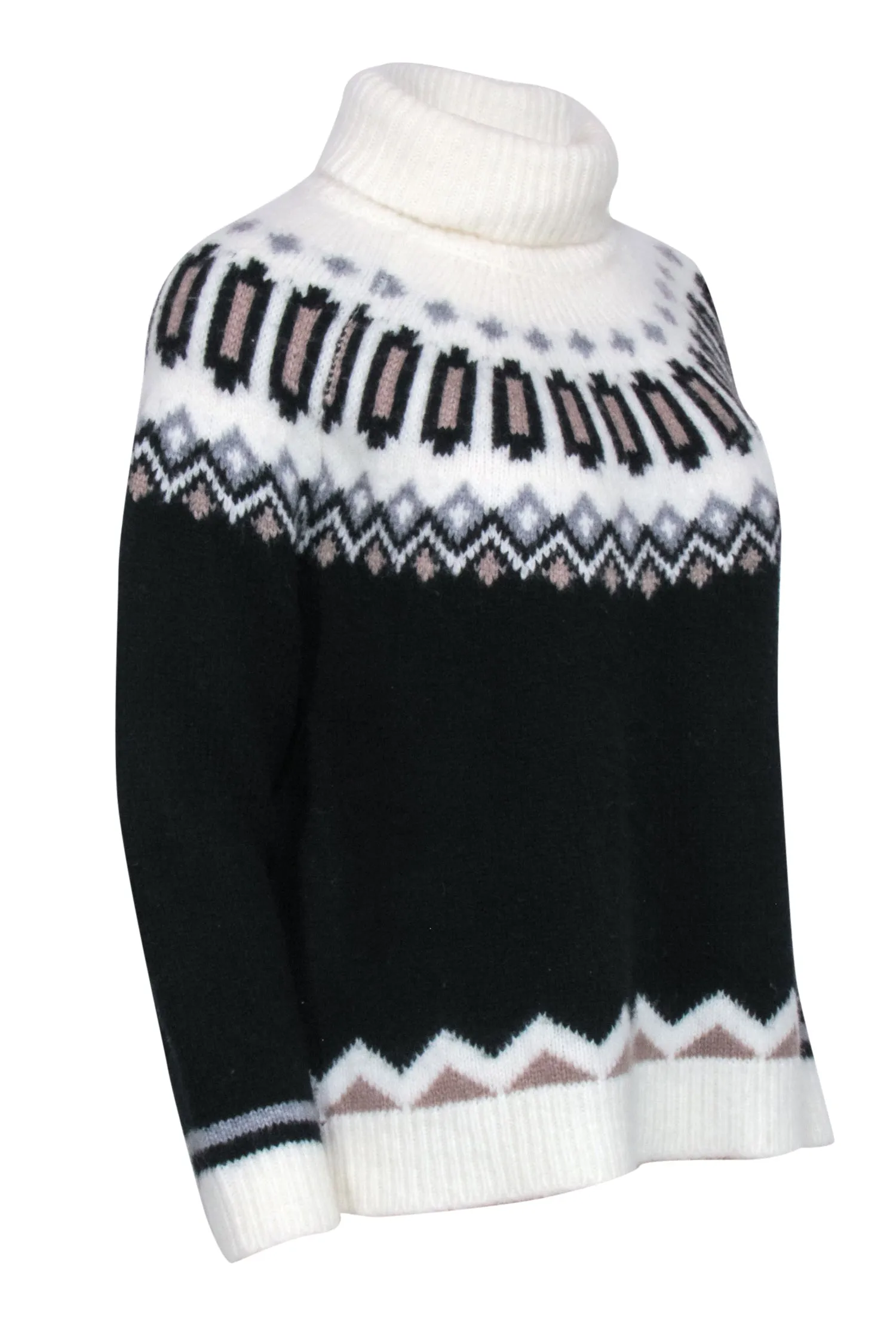 Tuckernuck - Ivory, Brown, & Black Fair Isle Sweater Sz S